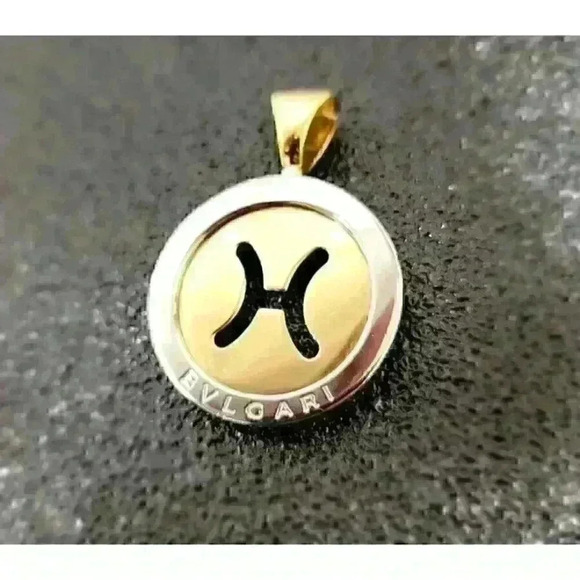 Bulgari Bvlgari 18kt Yellow Gold and Steel Tondo Pisces Zodiac Pendant - Picture 2 of 6